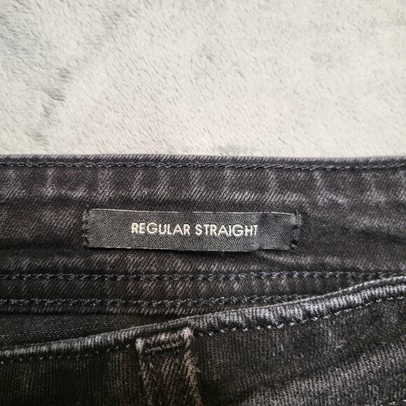 GUESS Jeans Mens 32x32 Black Regular Straight Denim Stretch Five Pocket Mid Rise - Picture 4 of 10
